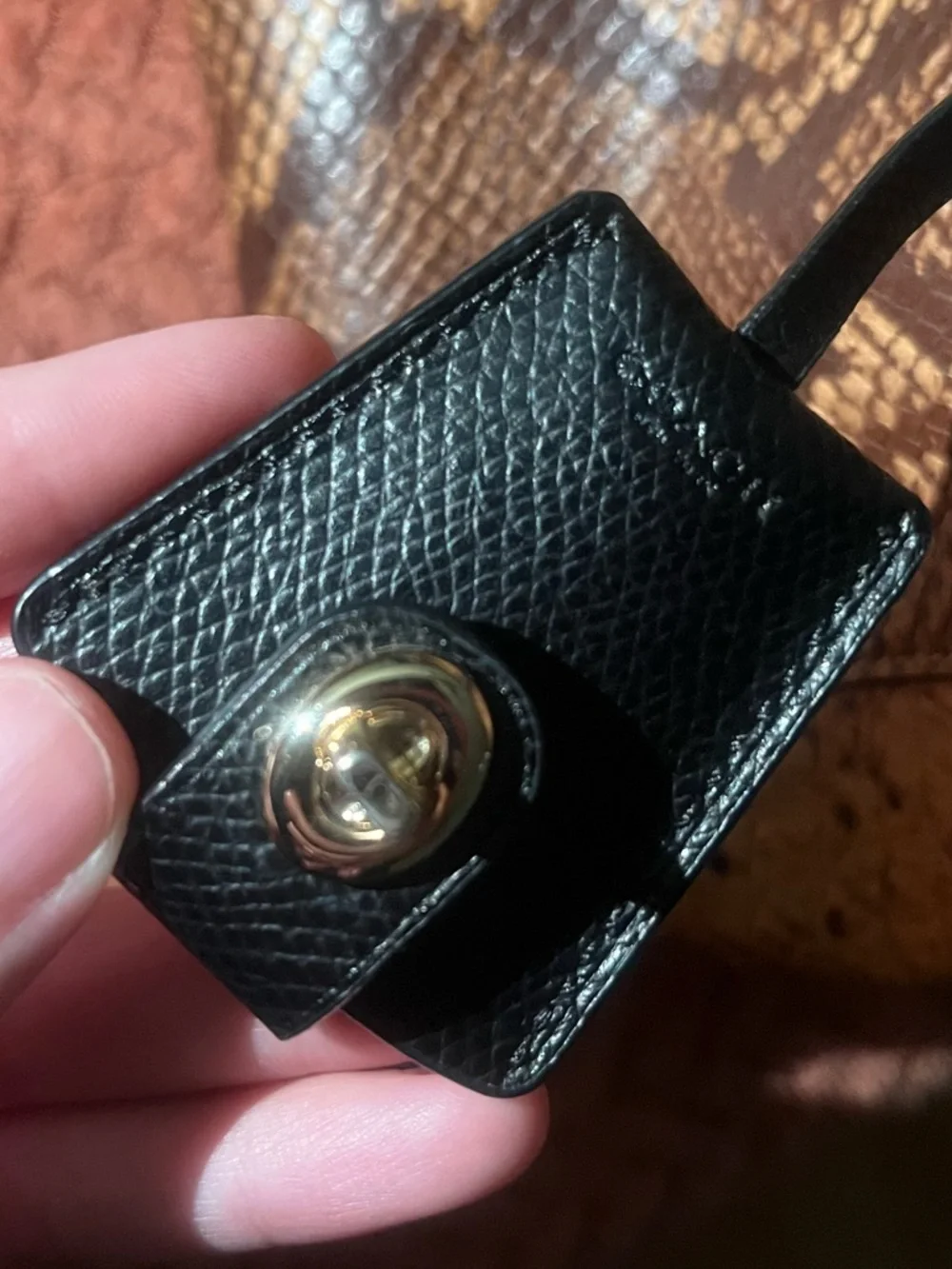 Coach Tan and Dark Brown Snake-Embossed Leather Satchel - Picture 2 of 10